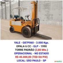 Empilhadeira Yale G87P060 - 3.000 Kgs. - GLP - 1990