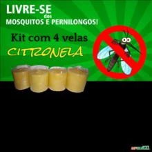 Vela Citronela - Vela repelente de mosquito - Kt 4 Velas de Citronela