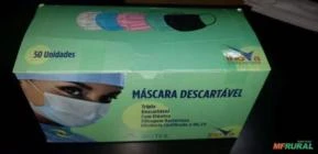 Máscaras TNT Tripla Camada com Anvisa cx 50 com clipe nasal - 12,90