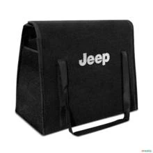 Bolsa Organizadora Porta Malas Logo Jeep Carpete Preto 20 Litros