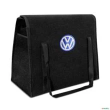 Bolsa Organizadora Porta Malas Logo Volkswagen Carpete Preto 20 Litros