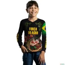 Camisa Agro Brk A Força do Agro Cafeicultor com Uv50 -  Gênero: Infantil Tamanho: Infantil M