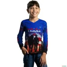 Camisa Agro BRK Azul Texano com  UV50 + -  Gênero: Infantil Tamanho: Infantil XXG