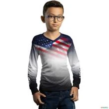 Camisa Agro BRK Branca Estados Unidos com UV50 + -  Gênero: Infantil Tamanho: Infantil XG