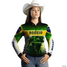 Camisa Agro Brk Rodeio Brasil 02 com Proteção Solar UV  50+ -  Gênero: Feminino Tamanho: Baby Look GG