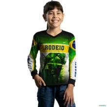 Camisa Agro Brk Rodeio Brasil 02 com Proteção Solar UV  50+ -  Gênero: Infantil Tamanho: Infantil GG