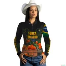 Camisa Agro Brk Cultivo Frutas Produtor de Laranja com Proteção UV  50+ -  Gênero: Feminino Tamanho: Baby Look PP