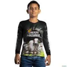 Camisa Agro BRK Os Meninu da Pecuária Nelore com UV50 + -  Gênero: Infantil Tamanho: Infantil PP