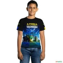 Camiseta A Força que Alimenta o Mundo com Proteção Solar UV  50+ -  Gênero: Infantil Tamanho: Infantil PP