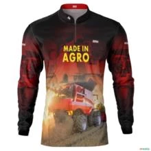 Camisa Agro BRK Vermelha Colheitadeira Made in Agro com UV50 + -  Gênero: Feminino Tamanho: Baby Look P