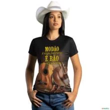 Camiseta Agro Brk Modão é Bão com Uv50 -  Gênero: Feminino Tamanho: Baby Look PP