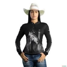 Camisa Agro BRK Cavalo Mangalarga UV50+ -  Gênero: Feminino Tamanho: Baby Look PP