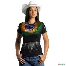 Camiseta Agro Brk Gado Angus com Uv50 -  Gênero: Feminino Tamanho: Baby Look XXG