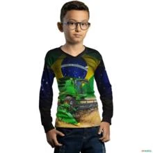 Camisa Agro BRK Colheitadeira com UV50 + -  Tamanho: Infantil M