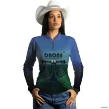 Camisa Agro BRK Drone Pulverizador UV50 + -  Gênero: Feminino Tamanho: Baby Look P