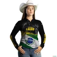 Camisa Agro BRK Paraná é Agro com UV50 + -  Gênero: Feminino Tamanho: Baby Look GG