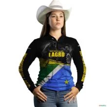 Camisa Agro BRK Mato Grosso do Sul é Agro UV50 + -  Gênero: Feminino Tamanho: Baby Look XG
