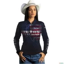 Camisa Agro Brk Bandeira Texas com Uv50 -  Gênero: Feminino Tamanho: Baby Look PP