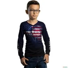Camisa Agro Brk Bandeira Texas com Uv50 -  Gênero: Infantil Tamanho: Infantil G