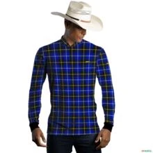 Camisa Country BRK Masculina Xadrez Azul com UV50 + -  Gênero: Masculino Tamanho: P