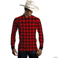 Camisa Country BRK Masculina Xadrez  Vermelho com UV50 + -  Gênero: Masculino Tamanho: PP