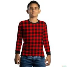 Camisa Country BRK Masculina Xadrez  Vermelho com UV50 + -  Gênero: Infantil Tamanho: Infantil M