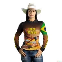 Camisa Agro BRK Produtor de Soja com UV50 + -  Gênero: Feminino Tamanho: Baby Look XXG