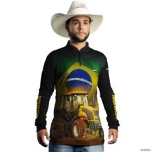 Camisa Agro BRK Força do Agro Brasil com UV50 + -  Gênero: Masculino Tamanho: PP