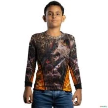 Camisa de Caça BRK Camuflado Laranja  Javali com UV50 + -  Gênero: Infantil Tamanho: Infantil P
