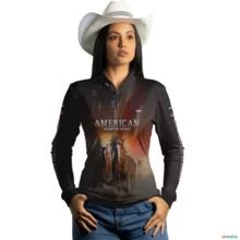 Camisa Agro BRK American Quarter Horse com UV50 + -  Gênero: Feminino Tamanho: Baby Look XG