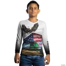 Camisa Agro BRK Eagle Estados Unidos Soja com UV50 + -  Gênero: Infantil Tamanho: Infantil G