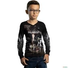 Camisa Agro BRK Vaca Holandesa com UV50 + -  Gênero: Infantil Tamanho: Infantil PP