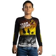 Camisa Agro BRK Team Roping Rodeio com UV50 + -  Gênero: Infantil Tamanho: Infantil GG
