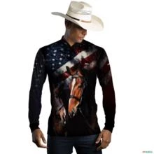 Camisa Agro BRK American Quarter Horse 2.0 com UV50 + -  Gênero: Masculino Tamanho: XXG