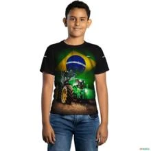 Camiseta Agro Brk Trator John Brasil com Uv50 -  Gênero: Infantil Tamanho: Infantil XXG