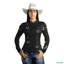 Camisa Country Feminina Brk Ferradura com Uv50 -  Gênero: Masculino Tamanho: M