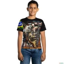 Camiseta Country Brk Rodeio Bull Rider Brasil 2 com Uv50 -  Tamanho: Infantil XXG