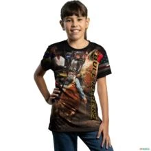 Camiseta Country Brk Rodeio Bull Rider Brasil 5 com Uv50 -  Tamanho: Infantil XXG