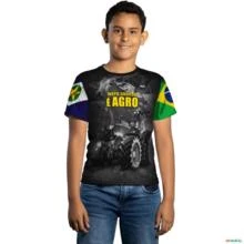 Camiseta Agro BRK Mato Grosso é Agro com UV50 + -  Tamanho: Infantil XG