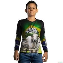 Camisa Agro BRK Os Meninu da Pecuária com UV50 + -  Tamanho: Infantil PP
