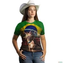 Camiseta Agro Brk Rodeio Brasil com Uv50 -  Tamanho: Baby Look M