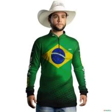 Camisa Agro BRK Verde Brasil Agro com UV50 + -  Gênero: Masculino Tamanho: M