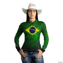 Camisa Agro BRK Verde Brasil Agro com UV50 + -  Gênero: Feminino Tamanho: Baby Look P