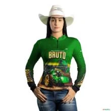 Camisa Agro BRK Verde Sistema é Bruto com UV50 + -  Gênero: Feminino Tamanho: Baby Look M
