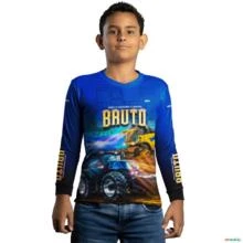 Camisa Agro BRK Azul Sistema é Bruto com UV50 + -  Gênero: Infantil Tamanho: Infantil GG