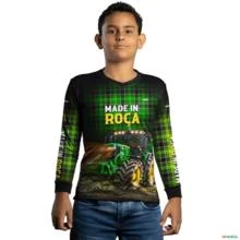 Camisa Country BRK Xadrez Verde Made in Roça com UV50 + -  Gênero: Infantil Tamanho: Infantil PP