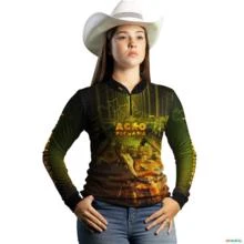 Camisa Agro BRK Gado Nelore Agropecuária com UV50 + -  Gênero: Feminino Tamanho: Baby Look P