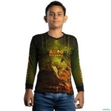 Camisa Agro BRK Gado Nelore Agropecuária com UV50 + -  Gênero: Infantil Tamanho: Infantil XG