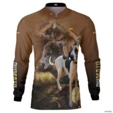 Camisa de Caça BRK Dumato Javali Foxhound Marrom com UV50 + -  Gênero: Masculino Tamanho: XXG