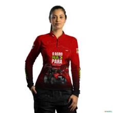 Camisa Agro BRK Vermelha O Agro Não Para com UV50 + -  Gênero: Feminino Tamanho: Baby Look PP
